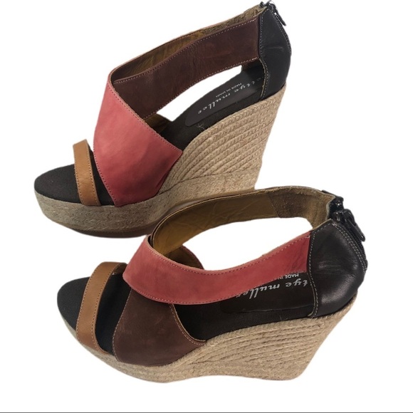 Bettye muller Strappy Raw Edge Canvas Heels sz. 8 - Picture 4 of 7